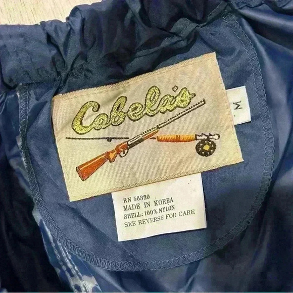 Vintage Cabelas Wind Pants Blue Nylon Rain Waterproof Hunting Fishing Size M - Picture 6 of 8
